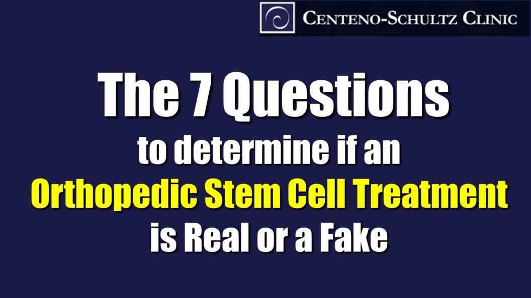 orthopedic stem ell treatment is fake