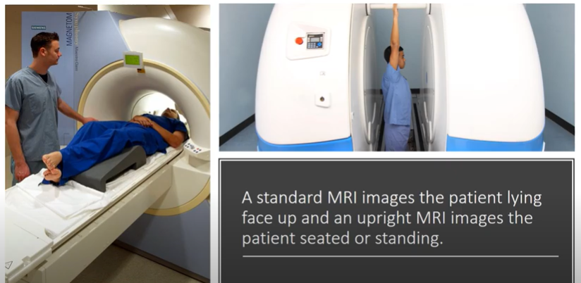 Image of upright mri vs lying down MRI